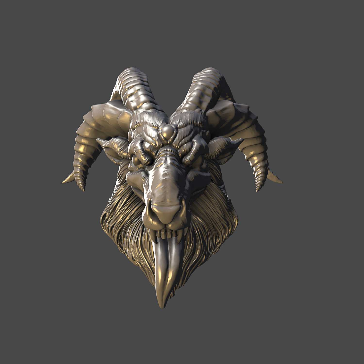 Evil Mountain Goat Head - Mythic Legions - Dusk Till Dawn Studio